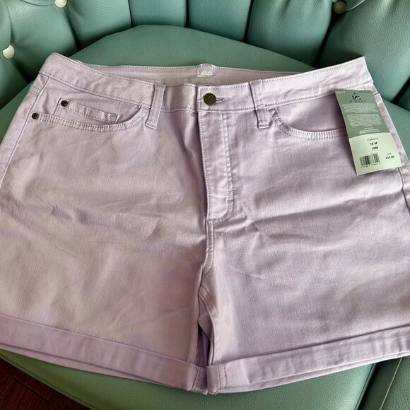 BNWT Light Purple Lee Rider denim shorts Sz 16 - Picture 1 of 6